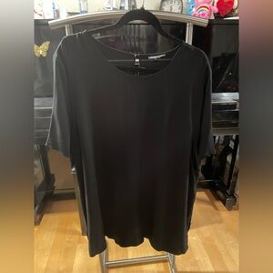 Eileen Fisher Silk Black Short Sleeve Blouse